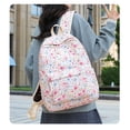 thumbnail image 3 of BUTIED Schoolbag Set Floral Prints Backpack Lightweight Textured Fabric Bookbag with Crossbody Lunch Bag Pencil Pouch,  Perfect for College & 6-15, 3 of 9