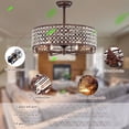 thumbnail image 3 of Caged Ceiling Fan 26.8 Inch with Crystal Shade, Chandelier Ceiling Fan Light with Remote Control and 6 Wind Speeds, 3 ABS Blade Chandelier Ceiling Fan for Bedroom Living Room, 3 of 7