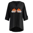 thumbnail image 4 of Camisas Para Mujer Moda Camiseta de Manga Larga Otoño Cuello en V Frente Abierto Prendas de Abrigo Sueltas Estampado Blusa Abrigo Tops Odeerbi ODB128468, 4 of 5