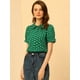 thumbnail image 2 of Camisa Vintage Con Botones Y Cuello Peter Pan Con Volantes Y Lunares Para Mujer Verde Oscuro S, 2 of 5