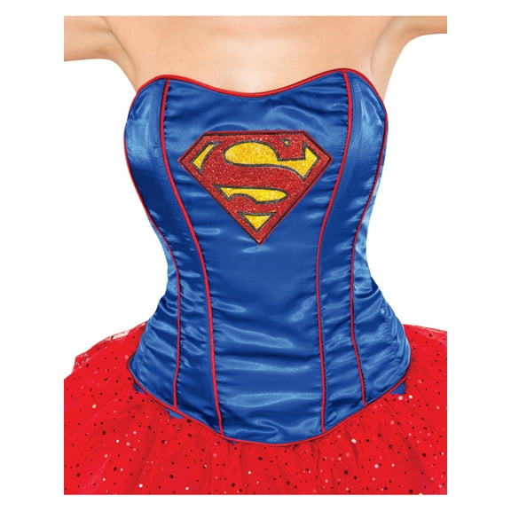 Womens Classic Supergirl Sequin Corset Costume Accessory Small Size 4-6