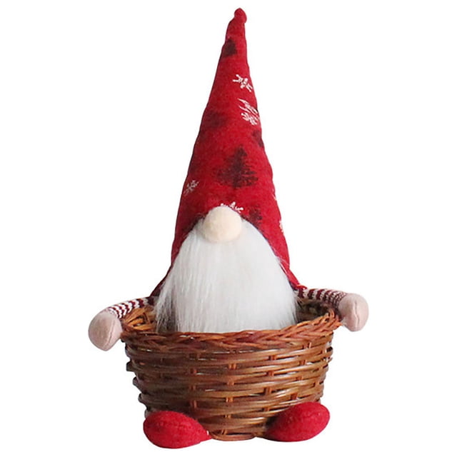 Under 10 Desktop Ornament Christmas Decorations Candy Basket Faceless Rudolph Fruit Basket Children Gift Box Decoration