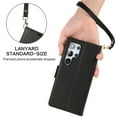 thumbnail image 2 of Compatible with Samsung Galaxy S25 Ultra Wallet Case with Credit Card Holder & Cash Slot, RFID Blocking Durable PU Leather Flip Magnetic Protective Stand Cover Wrist Strap Women Men,Black, 2 of 7