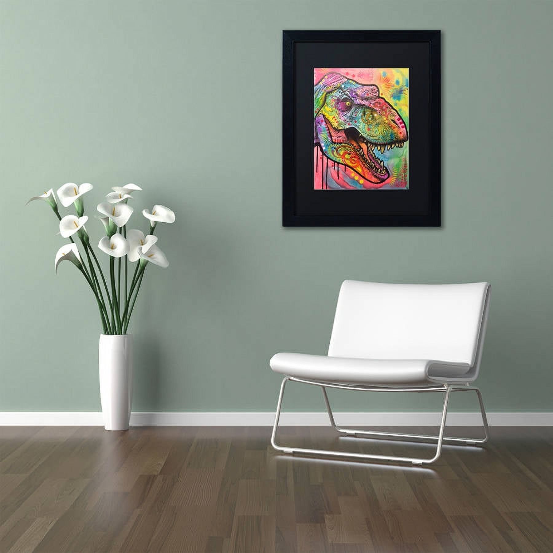 Trademark Fine Art "T Rex 1" Canvas Art by Dean Russo, Black Matte, Black Frame