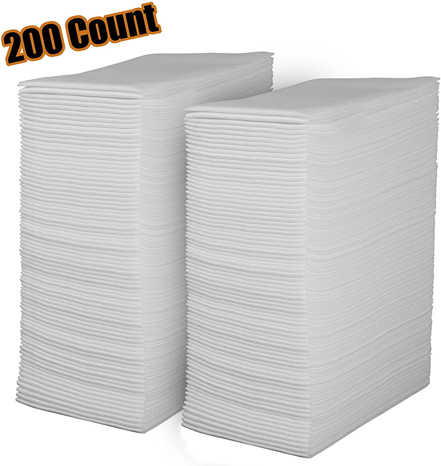Linen Feel Disposable Guest Towels Cloth Like White Paper Hand Napkins 200 Pack Highly Absorbent