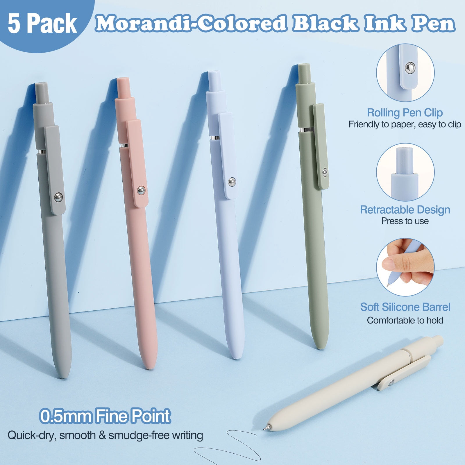 MoKo 60Pcs Aesthetic School Supplies with Pencil Case for Students Stationary College Essentials, Blue