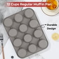 thumbnail image 6 of 12 Cups Silicone Muffin Pan - Regular Size Cupcake Pan Muffin Tin for Baking Nonstick Food Grade, 6 of 8