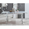thumbnail image 2 of Furniturebox UK Enna 66.93 in Metal Glass and Extending Indoor Dining Table, White (1 Count), 2 of 6