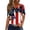 Multicolor#10, variant on JTZGDY 4th of July Outfits for Women Plus Size Half Button V-Neck Henley Patriotic Tops Trendy Oversized Casual Short Sleeve Summer USA T-Shirt Multicolor#18 L