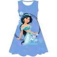 thumbnail image 2 of Vestido de princesa Jasmine de Disney, vestido bonito estampado para niñas, ropa informal de verano a la moda para niños, ropa para niñas con estampado 3D, manga de pétalo a la moda 5T Gao Jinjia LED, 2 of 2