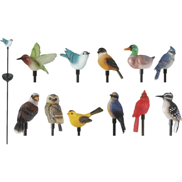 solar bird stake light