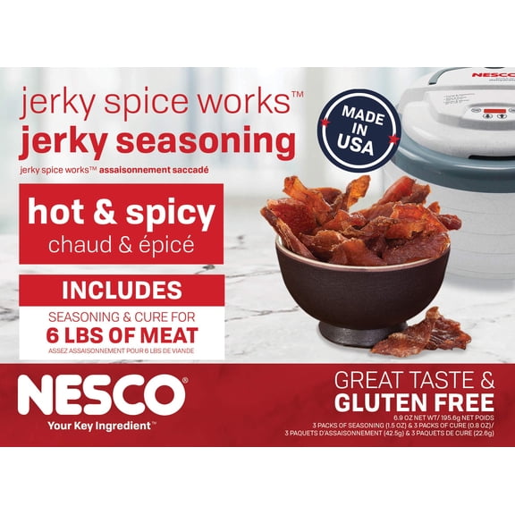 NESCO® BJH-6 Hot & Spicy Jerky Seasoning for Dehydrating Jerky, 3 Pack