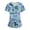 08#Dark Blue, variant on Womens Under Scrub Tops Animal Printed Scrubs Stretch Dog Cat Pattern Uniforms Cute Pattern Nursing Workwear