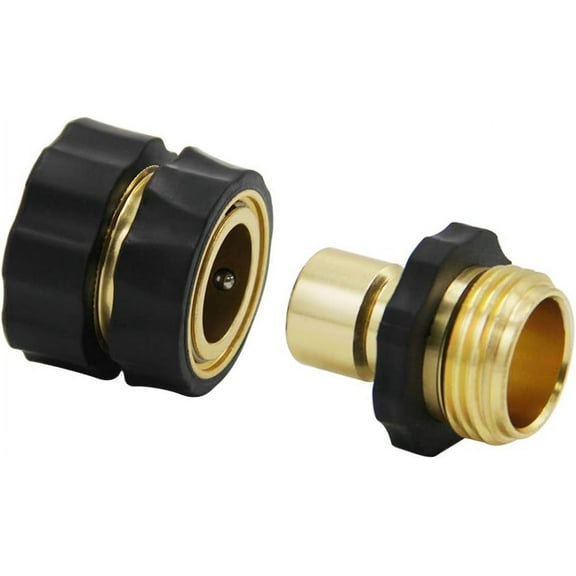 DEXIMRO 1 Set Quick Connect Hose Fittings for Garden Hose Quick Connector with Gasket, 3/4 Inch Male and Female Attachment Quick Release Water Hose Adapter