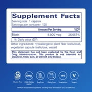 Pure Encapsulations Biotin 8 mg - B Vitamin Supplement to Aid Stress Relief, Hair, Skin & Nail Strengthening, Metabolism, Carbohydrate Support & Nervous System* - With Premium Biotin - 120 Capsules