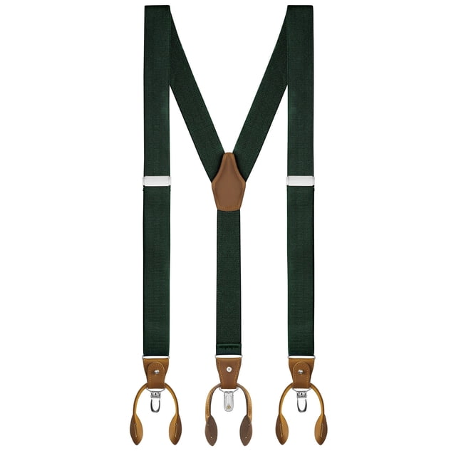 Buyless Fashion Suspenders For Men - 48" Adjustable Straps 1 1/4" - Y Back With Clips And Buttons