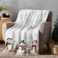 thumbnail image 2 of Christmas Flannel Blanket for Bed,Travel and Camping, Winter Snow Scene Snowflakes Snowman Mistletoe Super Soft Cozy Blanket for All Seasons 30"x40", 2 of 9