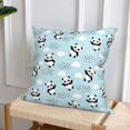 thumbnail image 6 of Throw Pillow Covers, Cute Panda Bear Soft Square Pillow Cases with Invisible Zipper for Couch Bed Sofa, Farmhouse Fall Home Decor 16"x16", 6 of 7
