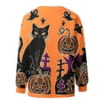 thumbnail image 5 of ZHOGXU Halloween Theme Knit Cardigan For Women Black Cat Pumpkin Print Button Front Sweater Jacket Trendy,Vacation,Orange,XXL, 5 of 5
