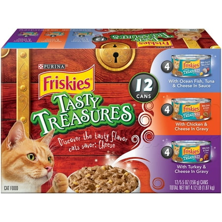 Purina Friskies Tasty Treasures Wet Cat Food Variety Pack , 5.5 Oz. Cans (12 Pack)
