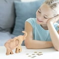 thumbnail image 6 of Coollooc Animal Wooden Piggy Bank, Unbreakable Bills and Coins Cash Box, Creative Saving Money Jar Personalized Present for Birthday & Decor(Elephant), 6 of 7