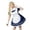 Navy, variant on Levmjia Women Maid Costume Set Short Sleeve Dress Bow Tie Soft Cute Fashion Outfit Halloween Theme Party Carnival Holiday Themed