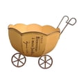 thumbnail image 4 of S SERENABLE Decorative Garden Wagon Planter Desktop Backyard Patio Flowerpot with Wheels Yellow, 4 of 9