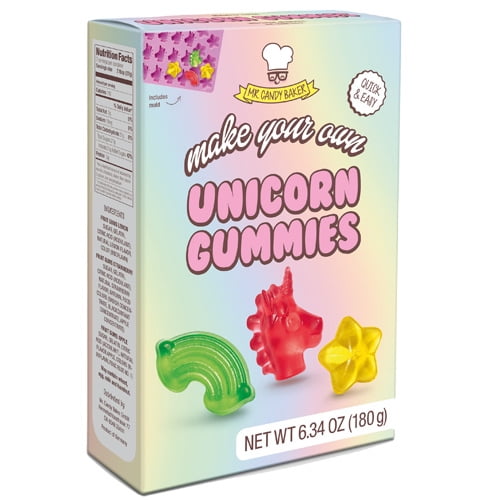 Make Your Own Unicorn Gummies Mix, 6.3 oz, All Inclusive Kit with 3 Gummy Mixes and Silicone Mold, Made in Germany