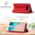 thumbnail image 3 of Compatible with Samsung S10 Plus Wallet Case, PU Leather Flip Folio Case with Card Holders RFID Blocking Kickstand [Shockproof TPU Inner Shell] Phone Cover For Samsung Galaxy S10 Plus, Red, 3 of 11