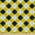 thumbnail image 2 of Ambesonne Geometric Fabric by the Yard Upholstery, Argyle Grid Pattern, 1 Yard, Yellow Black and White, 2 of 5