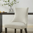 thumbnail image 6 of CHITA Upholstered Dining Chairs with Wood Legs Set of 2, Fabric in Linen, 6 of 11