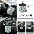 thumbnail image 5 of Jeiento Flower Daisy Car Seat Cover Split Covers for Women Men Car Steering Wheel Cover Seat Belt Strap Pad Trash Bag Mount Phone Holder Rearview Mirror Accessories Cup Holder Key Chain 15 PCS, 5 of 7