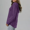 thumbnail image 5 of Lightweight Hoodies for Women Trendy Drawstring Buttons Hooded Pullover Sweatshirts Loose Casual Fall Tops (XL, Purple), 5 of 7