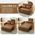 thumbnail image 3 of 3 in 1 PU Leather Sleeper Sofa Bed, 51" Convertible Loveseat Couch with Pull-Out Bed, USB Ports and Adjustable Backrest, Modern Lounge Soft Futon Sofa for Living Room, Brown, 3 of 9
