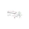 thumbnail image 4 of Regency Kee 60 x 24 in. Adjustable Classroom Table- Neo Walnut Top, Grey Base & 2 Andy 18 in. Black Stack Chairs, 4 of 9