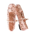 thumbnail image 6 of CHWshoes Square Toe Lace Ballet Crochet Flats Women Closed Toe Shoes Comfortable Dressy Walking Shoes，Pink Size 39, 6 of 8