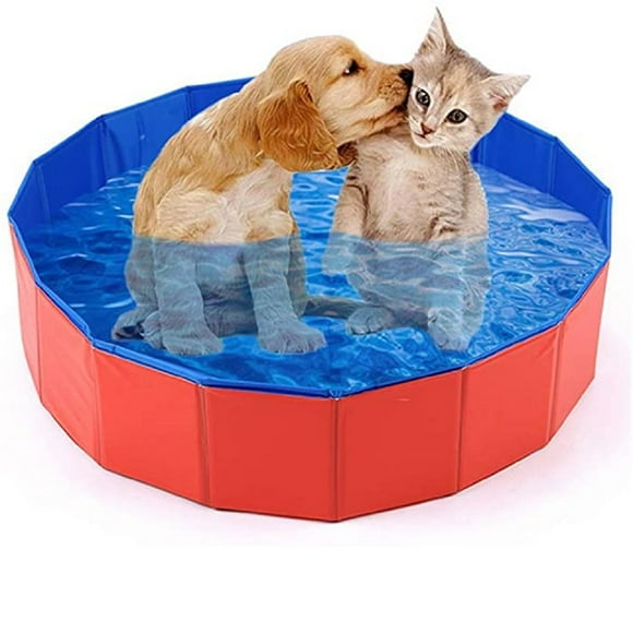 Collapsible Pet Dog Bath Pool, Kiddie Pool Hard Plastic Foldable Bathing Tub PVC Outdoor Pools for Dogs Cat Kid