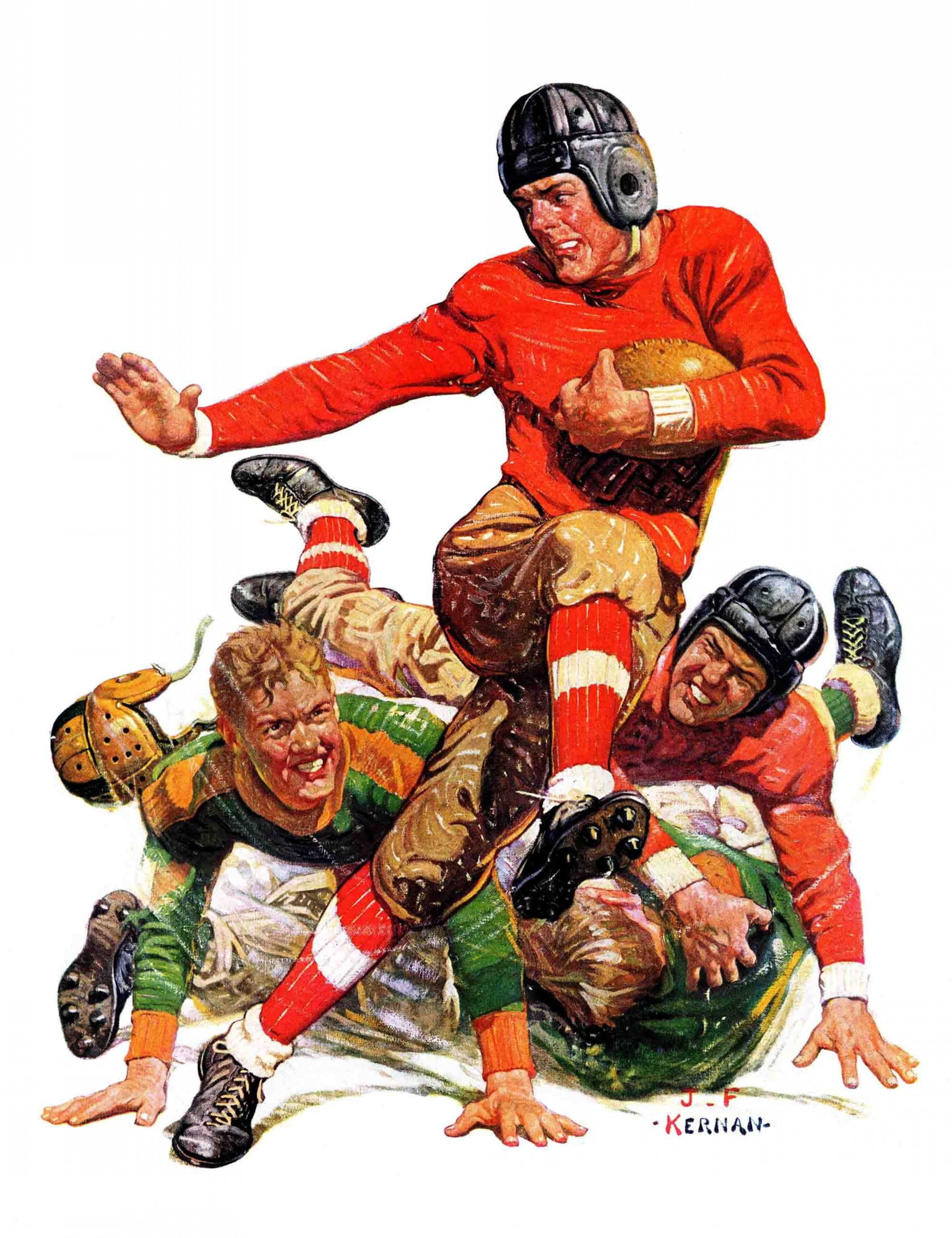 Marmont Hill College Football by J.F. Kernan Painting Print on Canvas