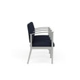 thumbnail image 2 of Amherst Steel Reception Waiting 3 Seat Tandem Seating / Silver Steel / Navy Blue, 2 of 3