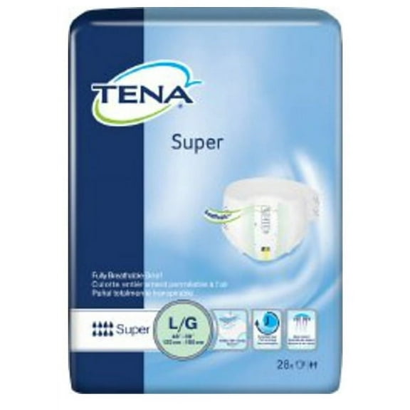 Essity HMS North America Inc Adult Incontinent Brief TENA Super Tab Closure Large Disposable Heavy Absorbency Case of 56