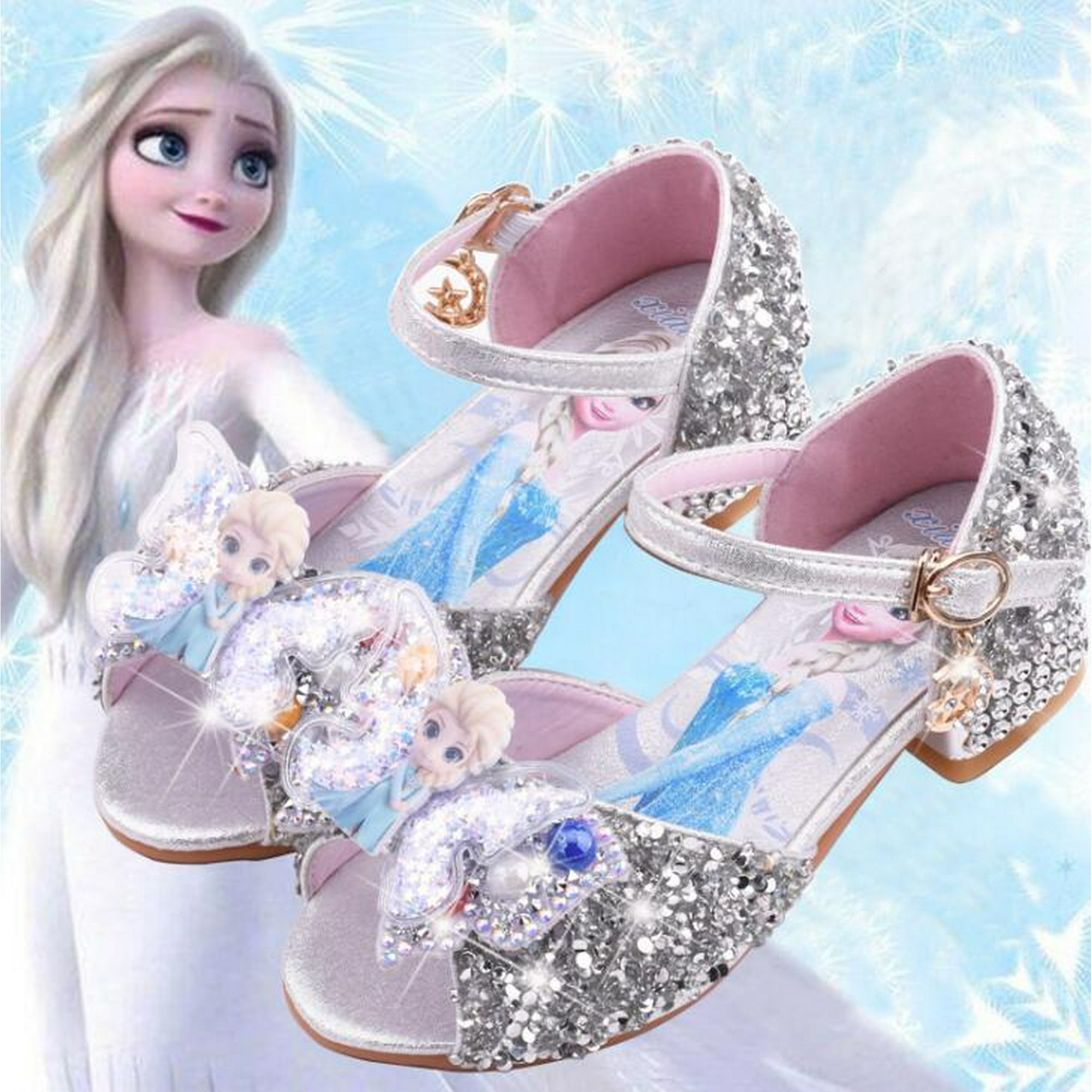 Fille Talons Hauts Chaussures de Princesse Reine des Neiges Elsa