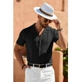 thumbnail image 4 of COOFANDY Men Short Sleeve Knit Shirt Vintaged Button Down Shirts Casual Summer Shirts, 4 of 8