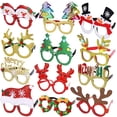 thumbnail image 5 of TETOU 12Pcs Christmas Glitter Glasses Frame Set,Cute Xmas Glasses Christmas Decoration Accessories Costume Eyeglasses for Fun Christmas Party Holiday Gifts Favors(One Size Fits All), 5 of 6