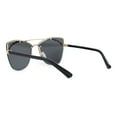 thumbnail image 4 of Womens Rimless Top Brow Trim Rhinestone Cat Eye Sunglasses Gold Black Solid Black, 4 of 4