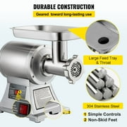 VEVOR 550lbs/H Electric Meat Grinder,1100W Commercial Sausage Stuffer Filler Stainless Steel 220 RPM 1.5HP for Industrial and Home Use, 550LB, Sliver