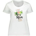 thumbnail image 3 of Inktastic He is Risen Cross with Script and Flowers Women's Plus Size T-Shirt, 3 of 5