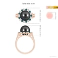 thumbnail image 5 of Angara Tahitian Cultured Pearl and Blue Diamond Ring in 14K Rose Gold for Women | June Birthstone Jewelry for Her, 5 of 8