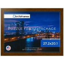 ArtToFrames 27.2x20.1 Inch - 69x51 CM Multi Puzzle Frame for 631 piece Puzzles.1.50 Inch Custom Wood Puzzle Frames, Gold Panel - Comes with Economy Acrylic