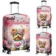 thumbnail image 2 of Hello Valentine’s Day Yorkshire Terrier Flower Crown Romantic Pink Floral Travel Luggage Cover Yorkie Dog Lover Gifts Suitcase Dust Protective Decor - 00031, 2 of 5