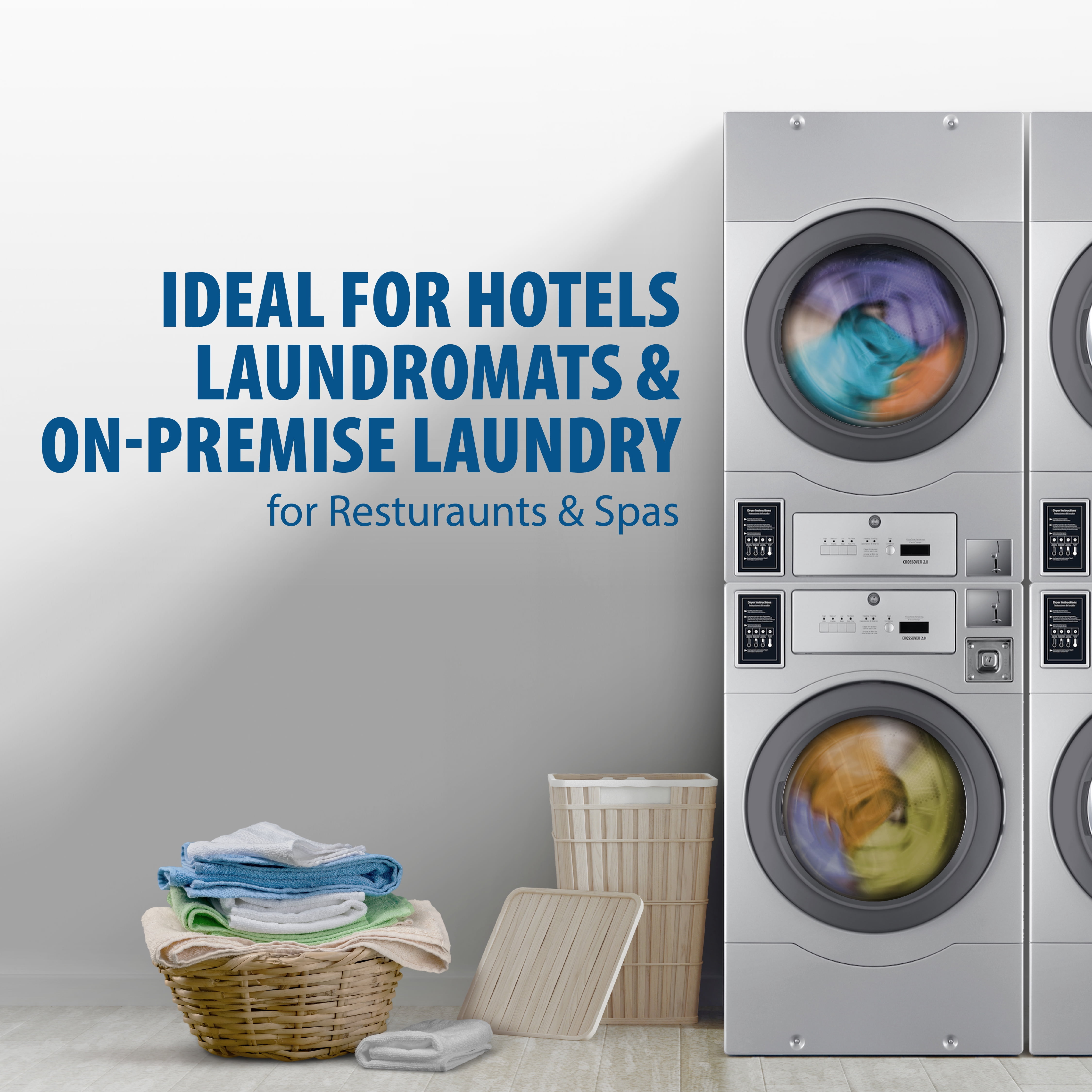 Crossover 2.0 by Wascomat 7-cu. ft. Coin Operated Electric Commercial Dryer Stacked Units, ELEC DRYER/DRYER STACK